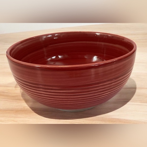 Royal Norfolk Red Rose Swirl Embossed Rings Cereal Soup Salad Bowl - Picture 1 of 6